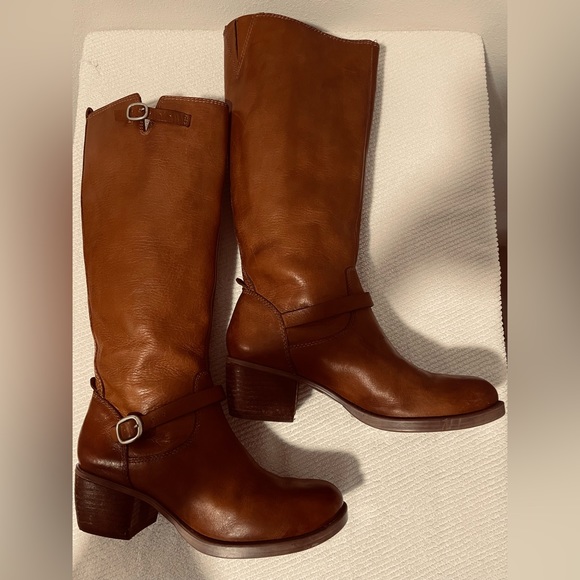SOLD-Lucky Brand Rollie Boots Leather Equestrian Brown Riding Tall Boots Size 10 - Picture 2 of 16
